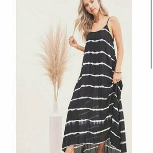 Tie Dye Strip Maxi Dress Small